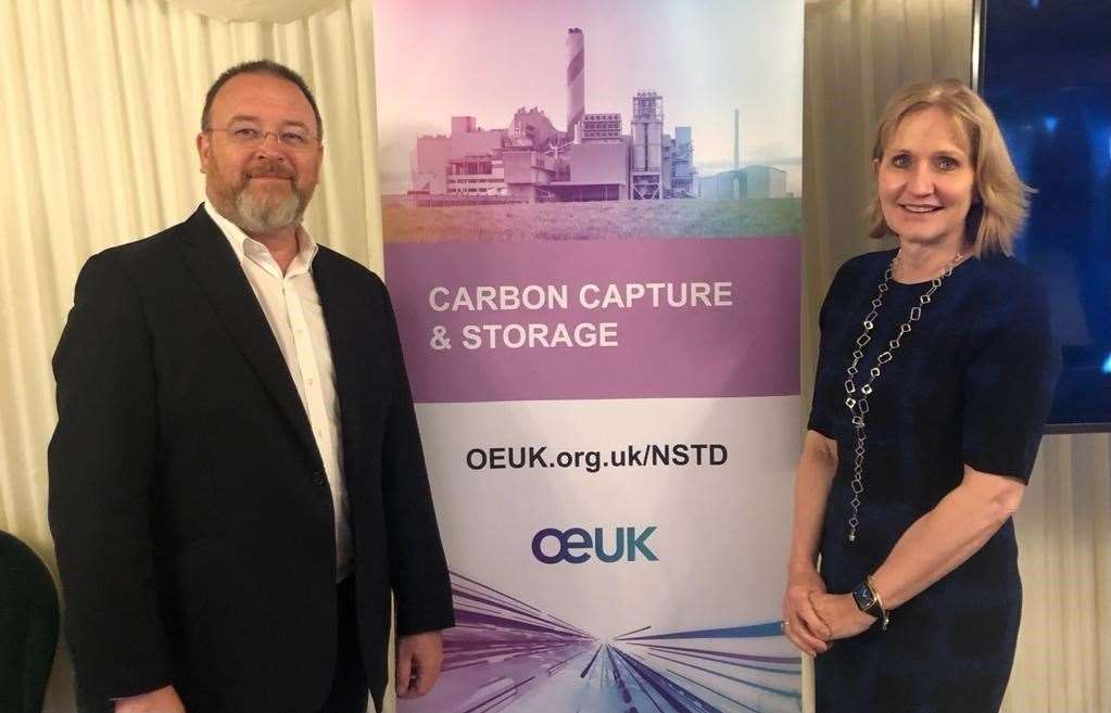 Chief executive of Offshore Energies UK Deirdre Michie with Banff and Buchan MP David Duguid.