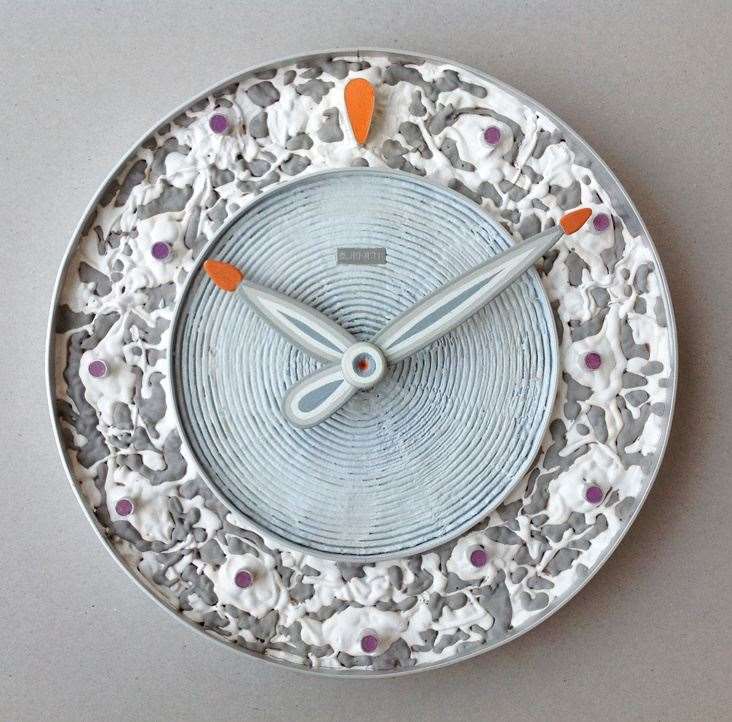Gordon Burnett constructs clocks using a variety of unusual materials.