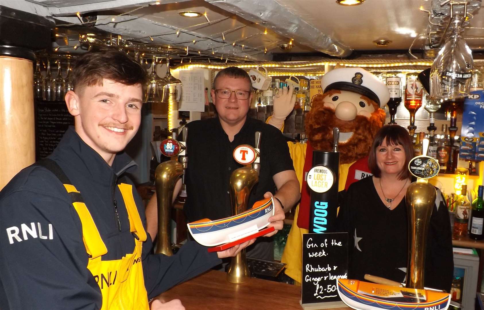 Macduff RNLI's Stormy Stan and Kyle Park at the Garden Arms Hotel.