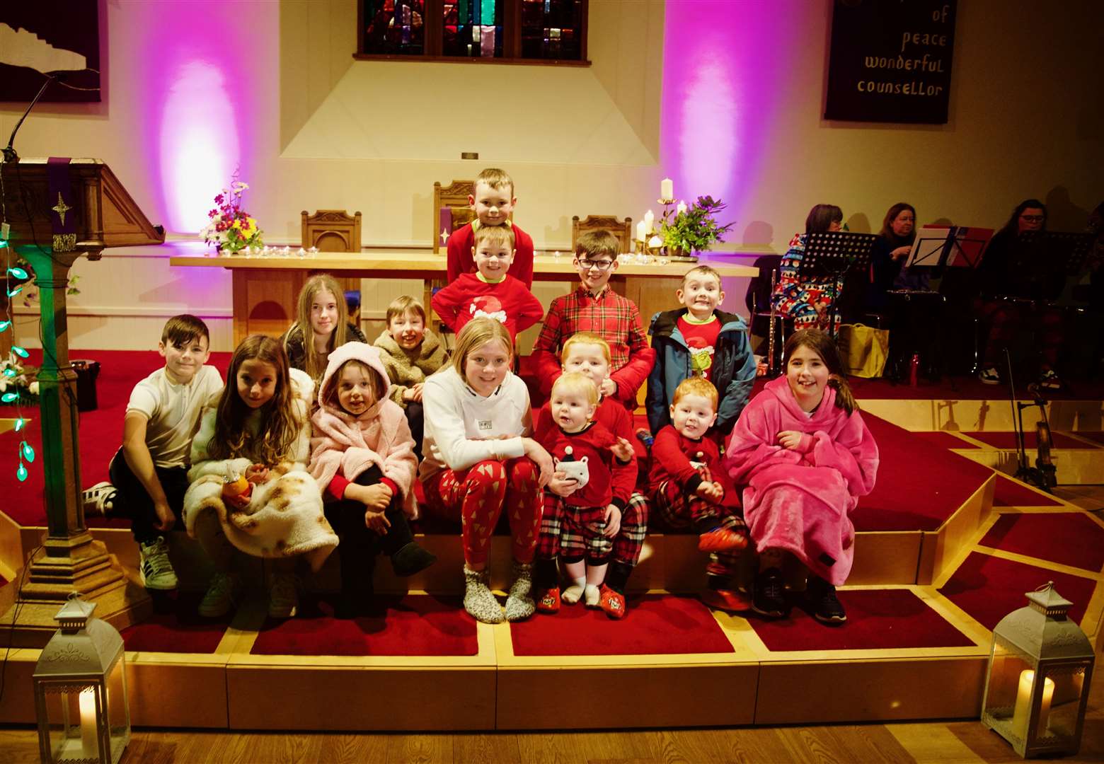 Some of the young people joining Ellon Parish Church's Christmas eve by candlelight. Picture: Phil Harman