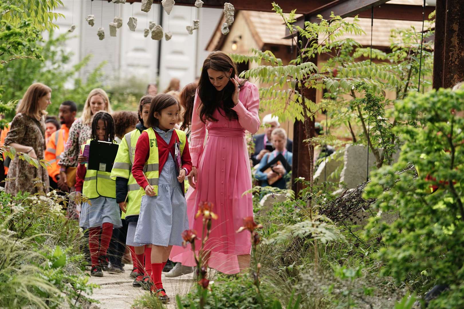 The Princess of Wales taking part in the first Children’s Picnic at the RHS Chelsea Flower Show (Jordan Pettitt/PA)