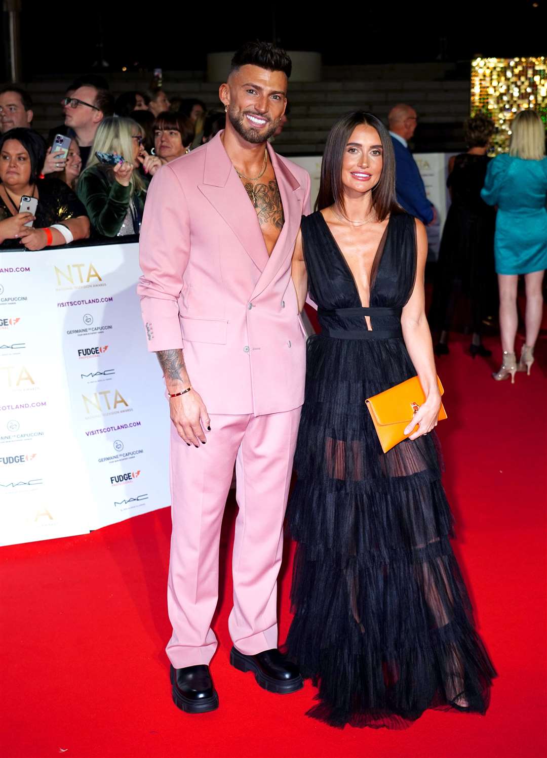 Jake Quickenden and his wife Sophie at the National Television Awards in 2022 (Ian West/PA)