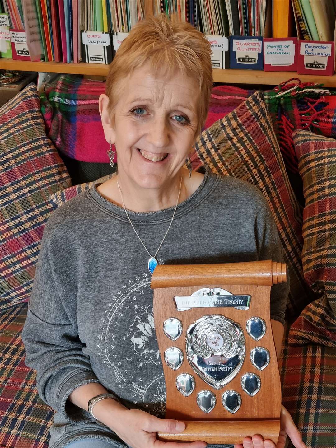 Joyce Dawson with the Aultgowrie Cup.