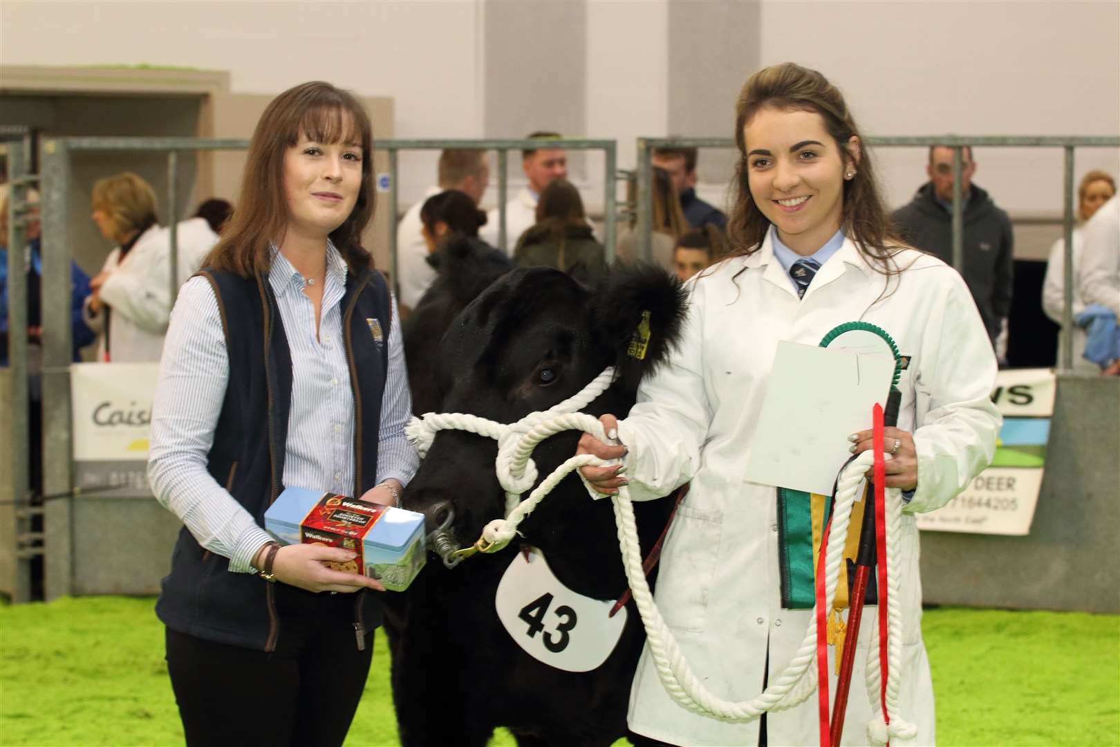 Joanne Hay with the bull calf champion from Stephanie Dick.