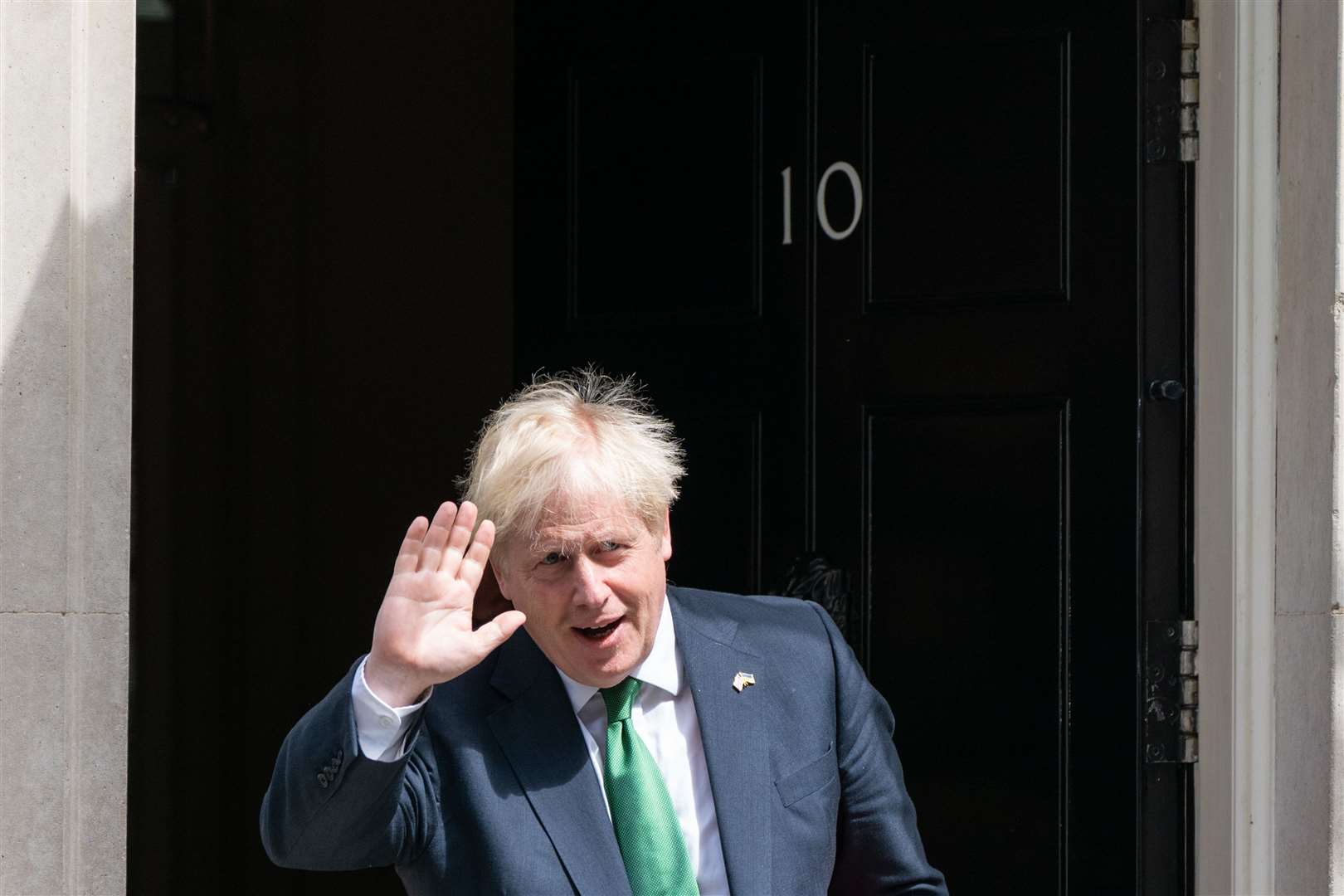 Then-prime minister Boris Johnson leaves No 10 Downing Street in July 2022 (Dominic Lipinski/PA)