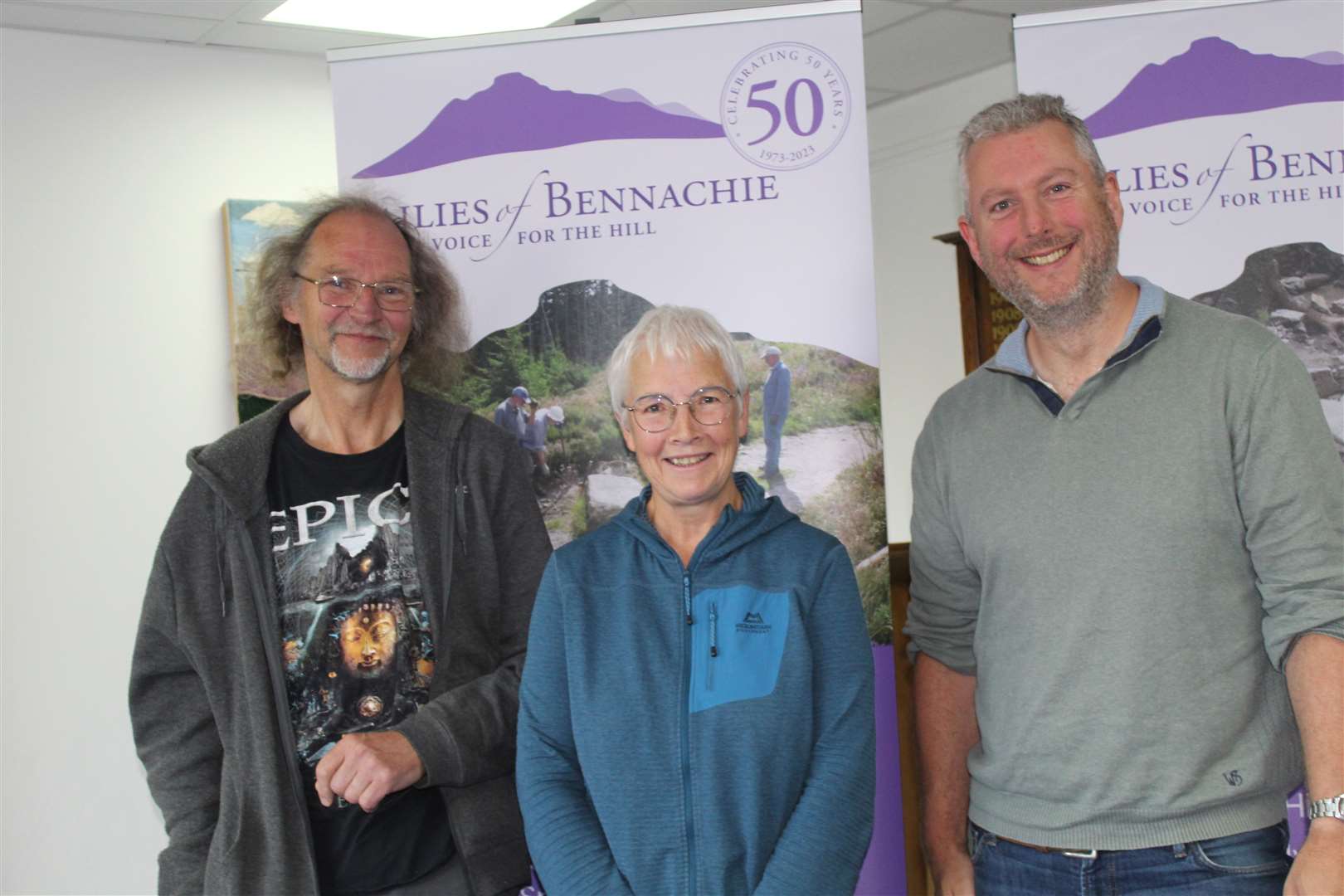 Archaeologist Colin Shepherd (left) with guest speakers Sandra Davison and Bruce Mann at the weekend conference held in the Garioch Heritage Centre. Picture: Griselda McGregor