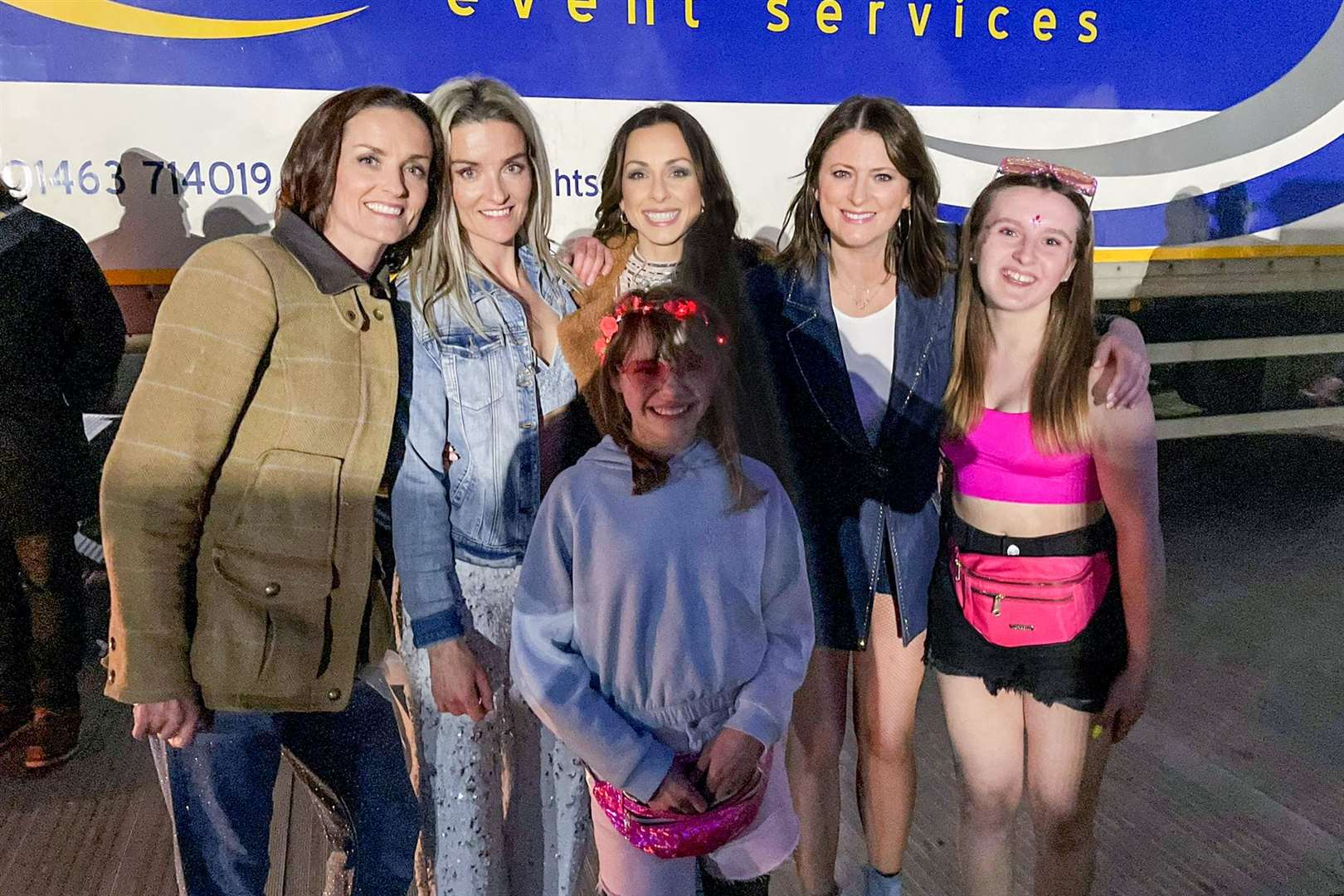 B*Witched took time to meet birthday girls Emmy Grant (right) and Rose Morrison (12) after their set at MacMoray Festival.