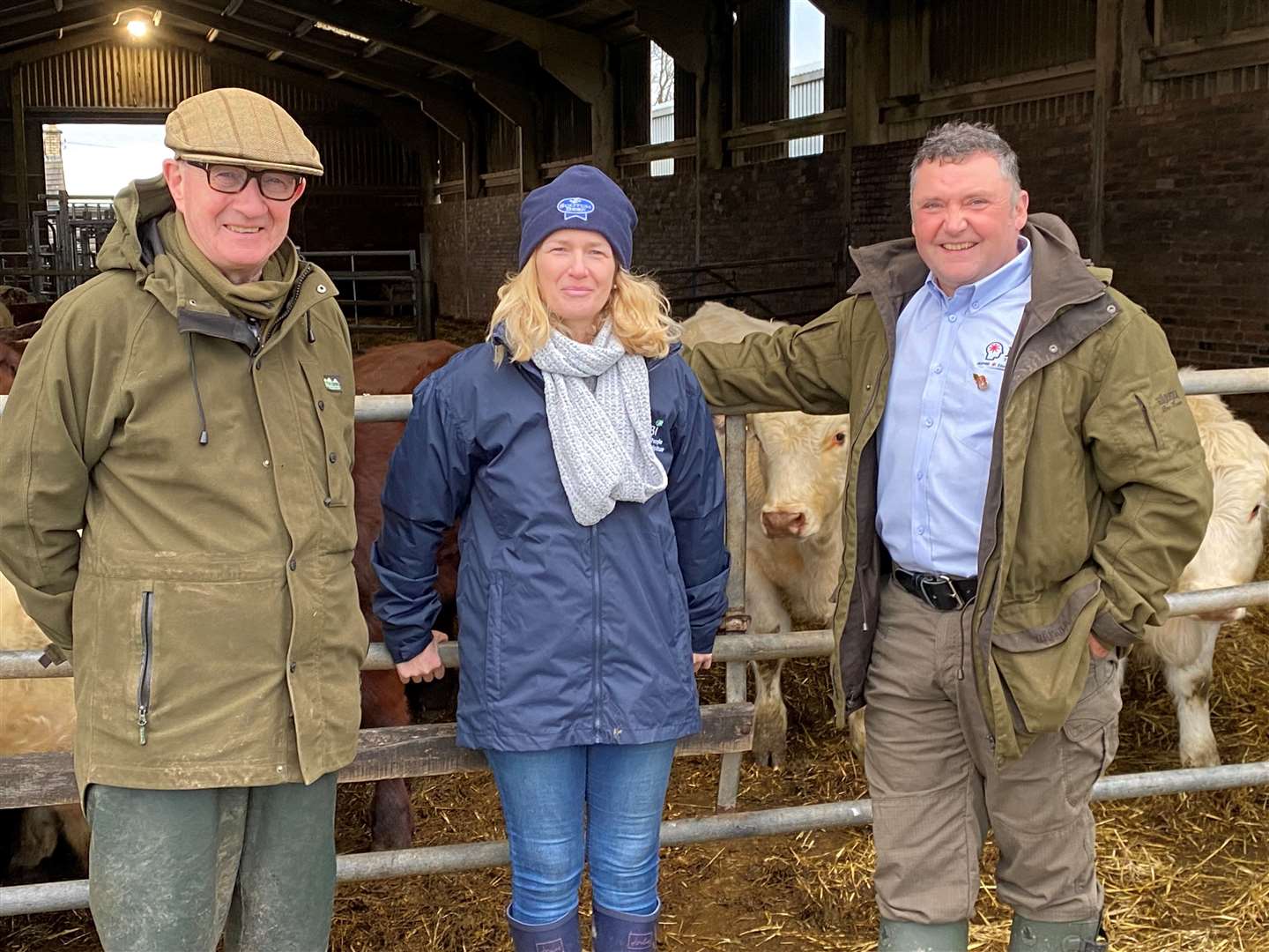Pictured during a farm visit are, from left, David Leggat, RSABI Trustee, Carol McLaren, RSABI Chief Executive and former Royal Marine Hugh Jones, IED Training Solutions, who will be leading on the delivery of the courses.