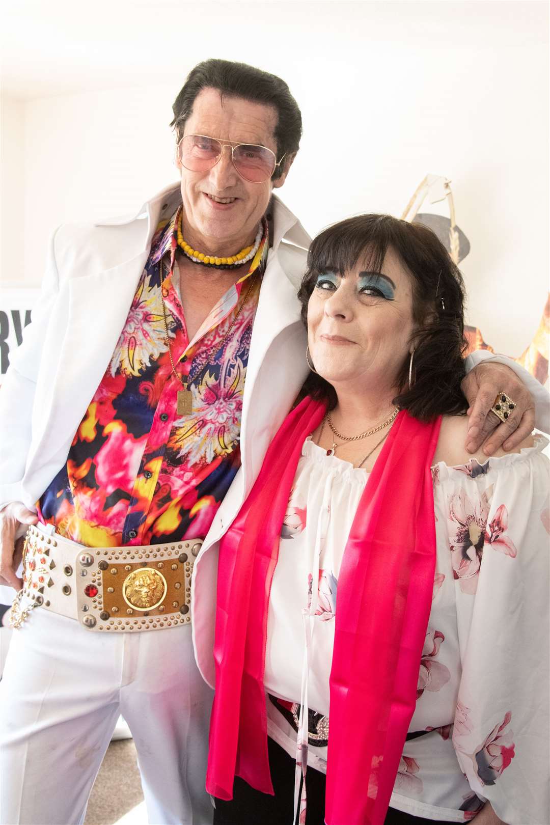 Gary Stuart, Elvis Tribute Artist, with fiancée Tina, ahead of his 60th birthday...Picture: Daniel Forsyth..