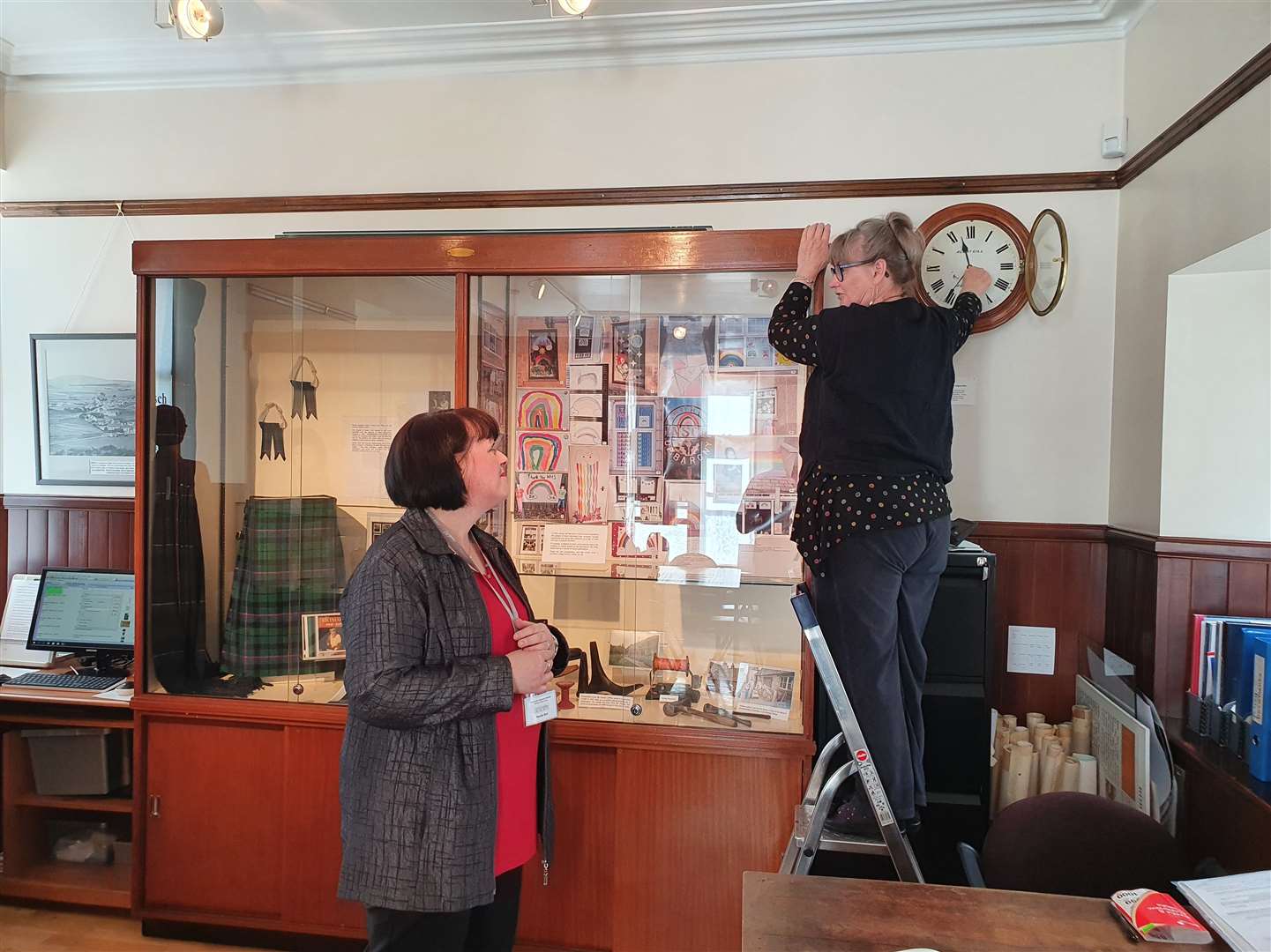 The reopened museum is turning the clocks back for Insch. Manager Henrike Bird and volunteer and trustee Jean Kemp...Picture: Lewis McBlane