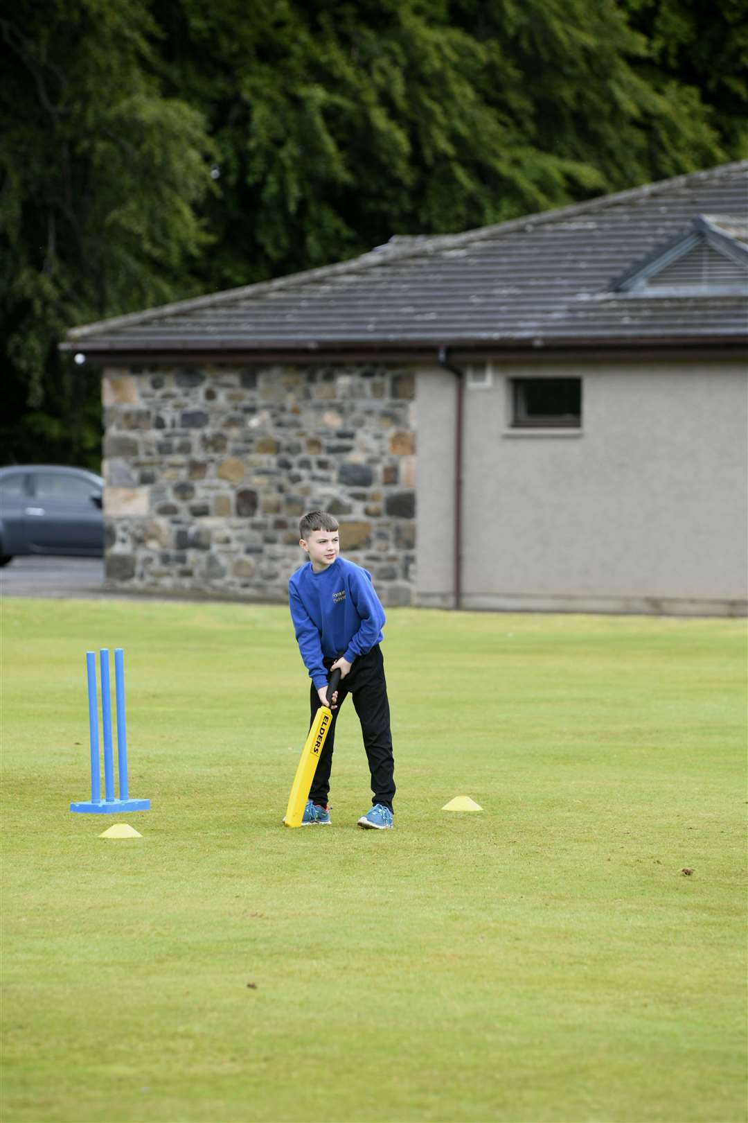 One of the boys from Forgue Primary preparing to hit the ball...Huntly Primary School Cricket Tournaments...Pictures: Beth Taylor.