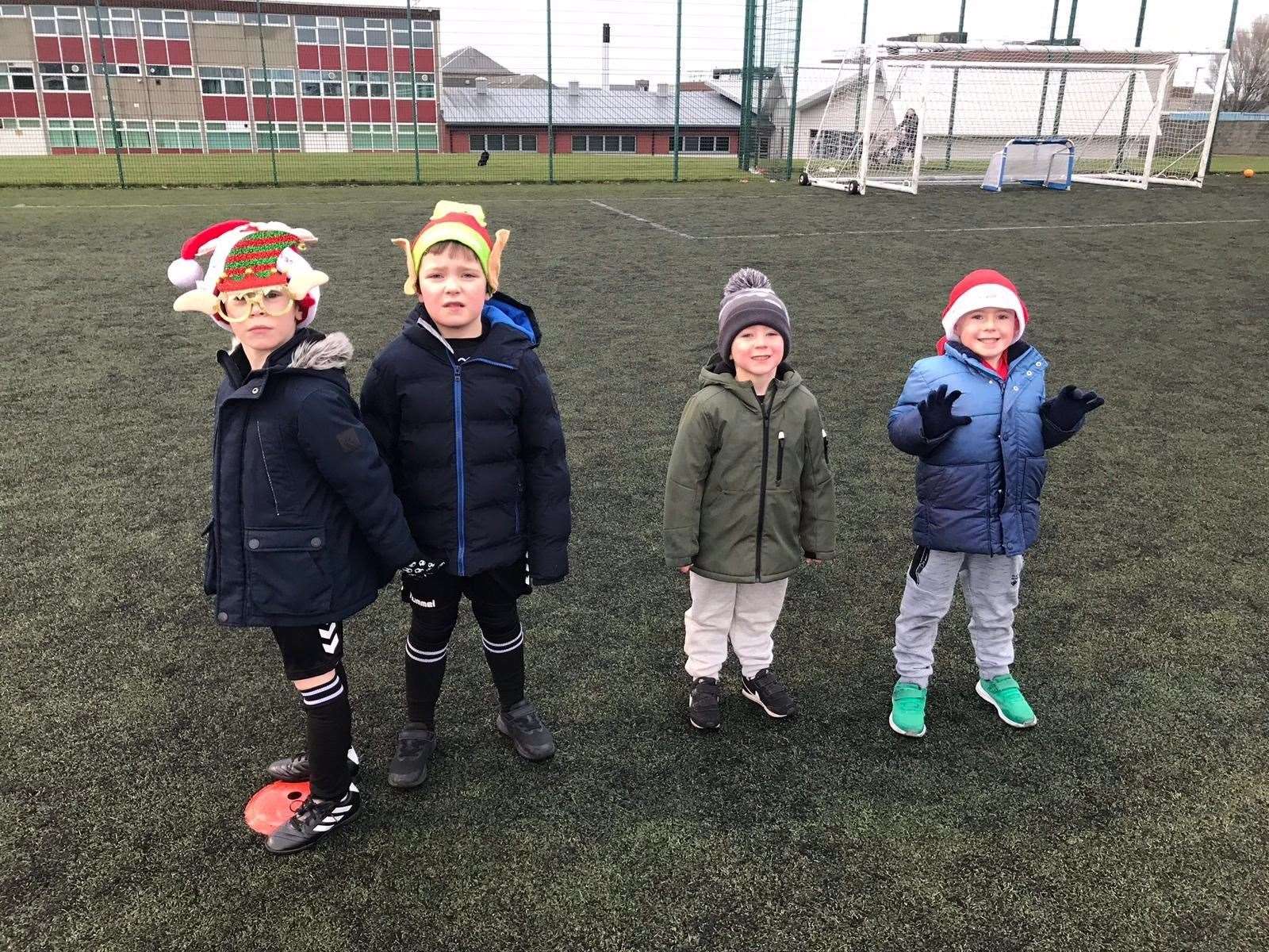 These youngsters sport a festive look at the fun session.