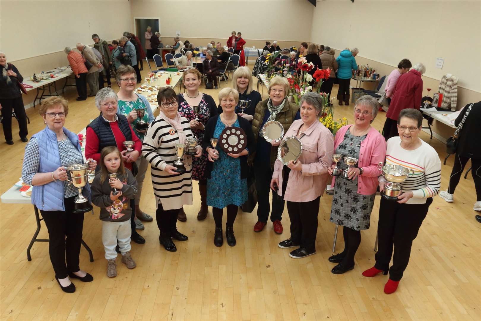 This year's trophy winners at the Turriff Group SWI bulb show.. Picture: David Porter