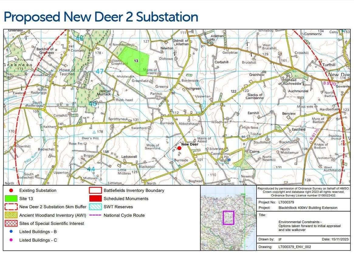 Site 13 has been confirmed for the second New Deer substation