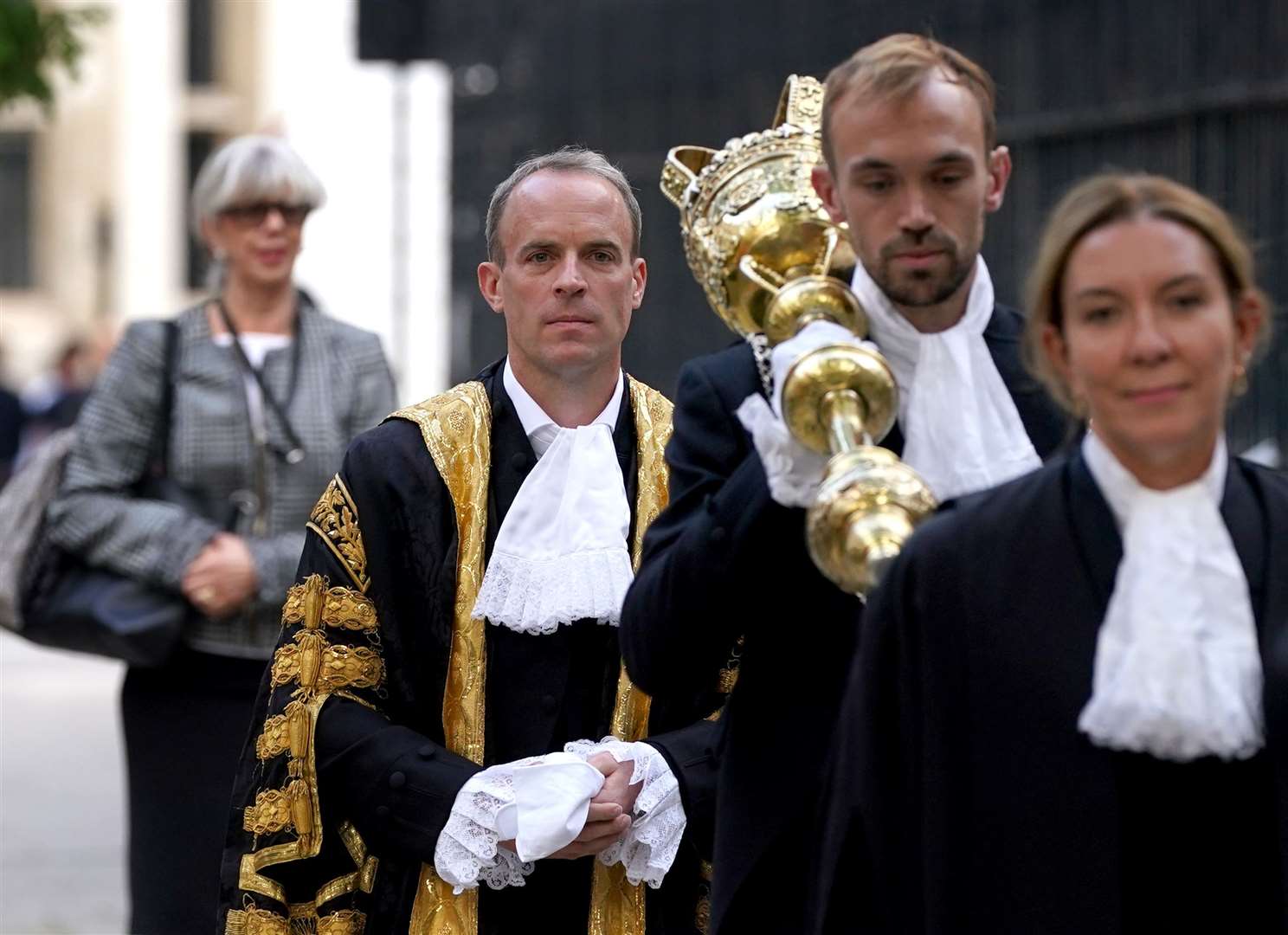 The new Lord Chancellor Dominic Raab arrives at the Judges’ entrance (Gareth Fuller/PA)