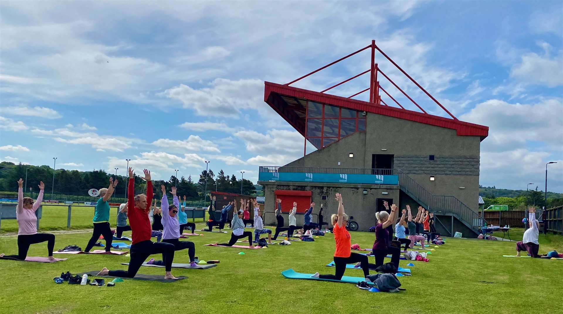 Yoga fundraisers in action at Princess Park