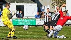 Graeme Watt beats Wick goalkeeper James More to score Deveronvale’s third goal at Harmsworth Park on Saturday.