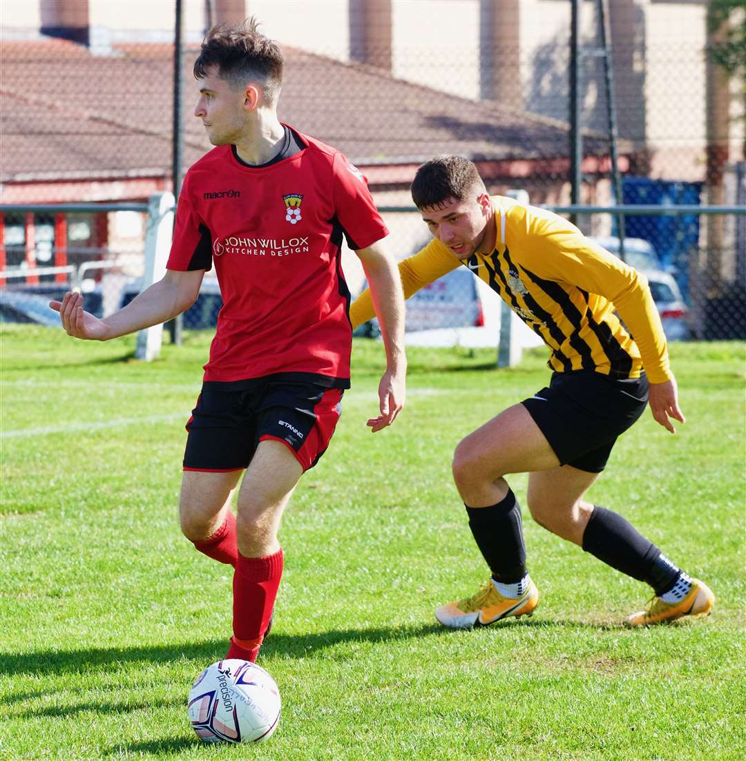 Ellon United's Andreas Misacas on the ball. Picture: Phil Harman