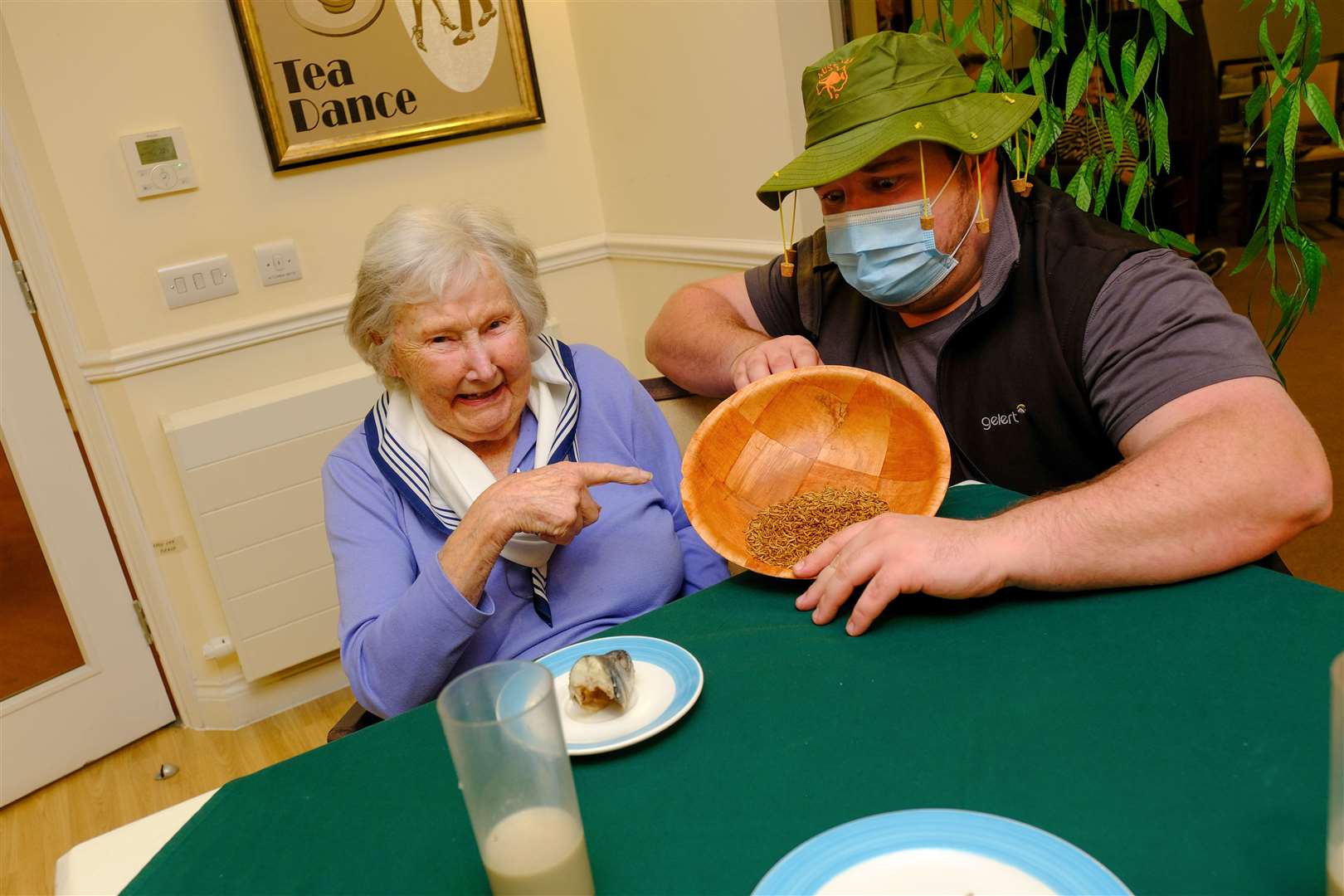 Doreen Barber, 96, with the care home’s lifestyle lead Dan Bailey (Care UK/PA)
