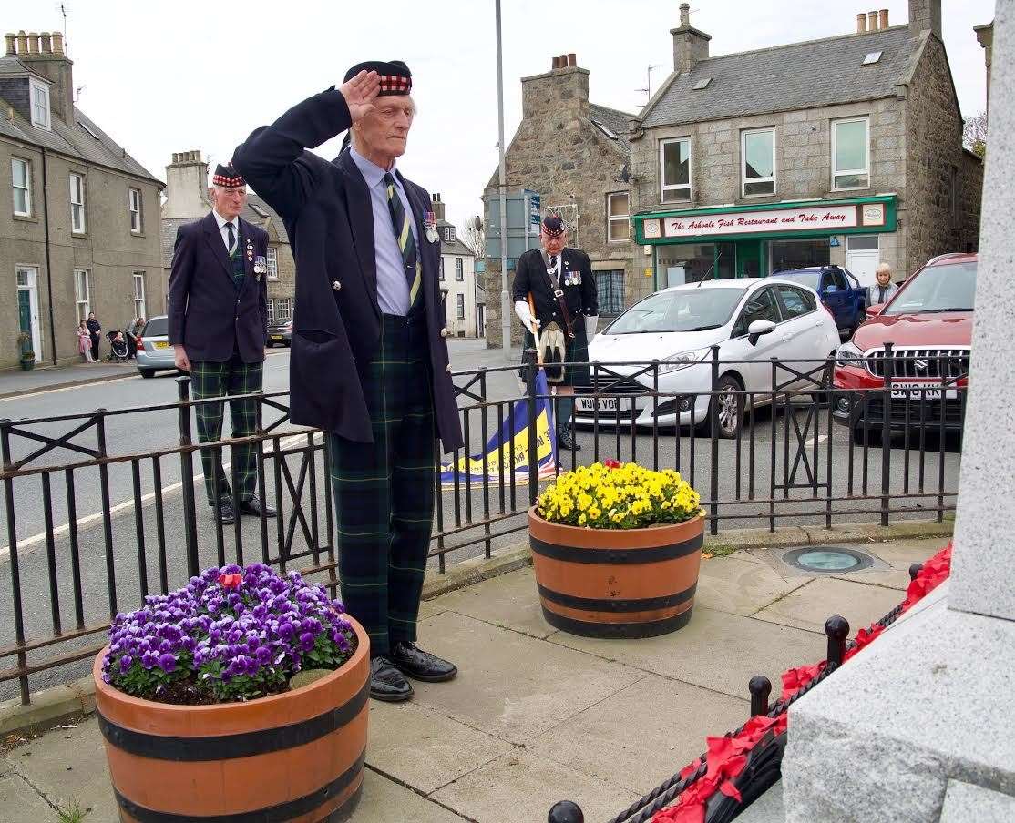 Laying a wreath at the memorial was Major Malcolm Ross. Picture: Phil Harman