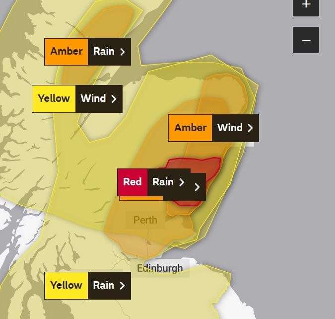 Red Amber and Yellow warnings are now all in place for Thursday.