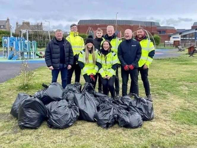 The volunteers collected over nine bags of rubbish from Victoria Park