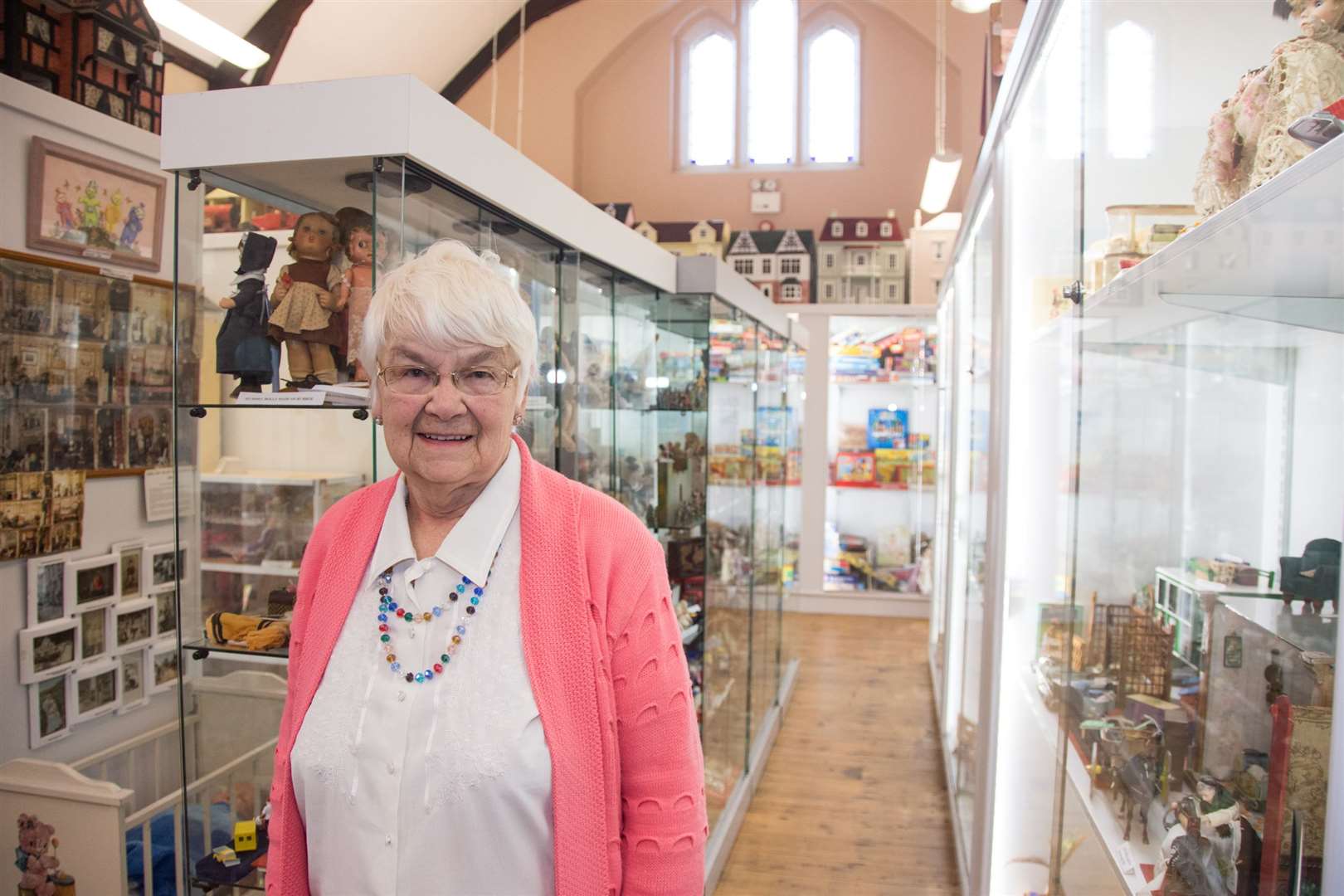 Emily Innes has opened a new toy and dollhouse museum in the former Methodist Church in Banff. Picture: Becky Saunderson.