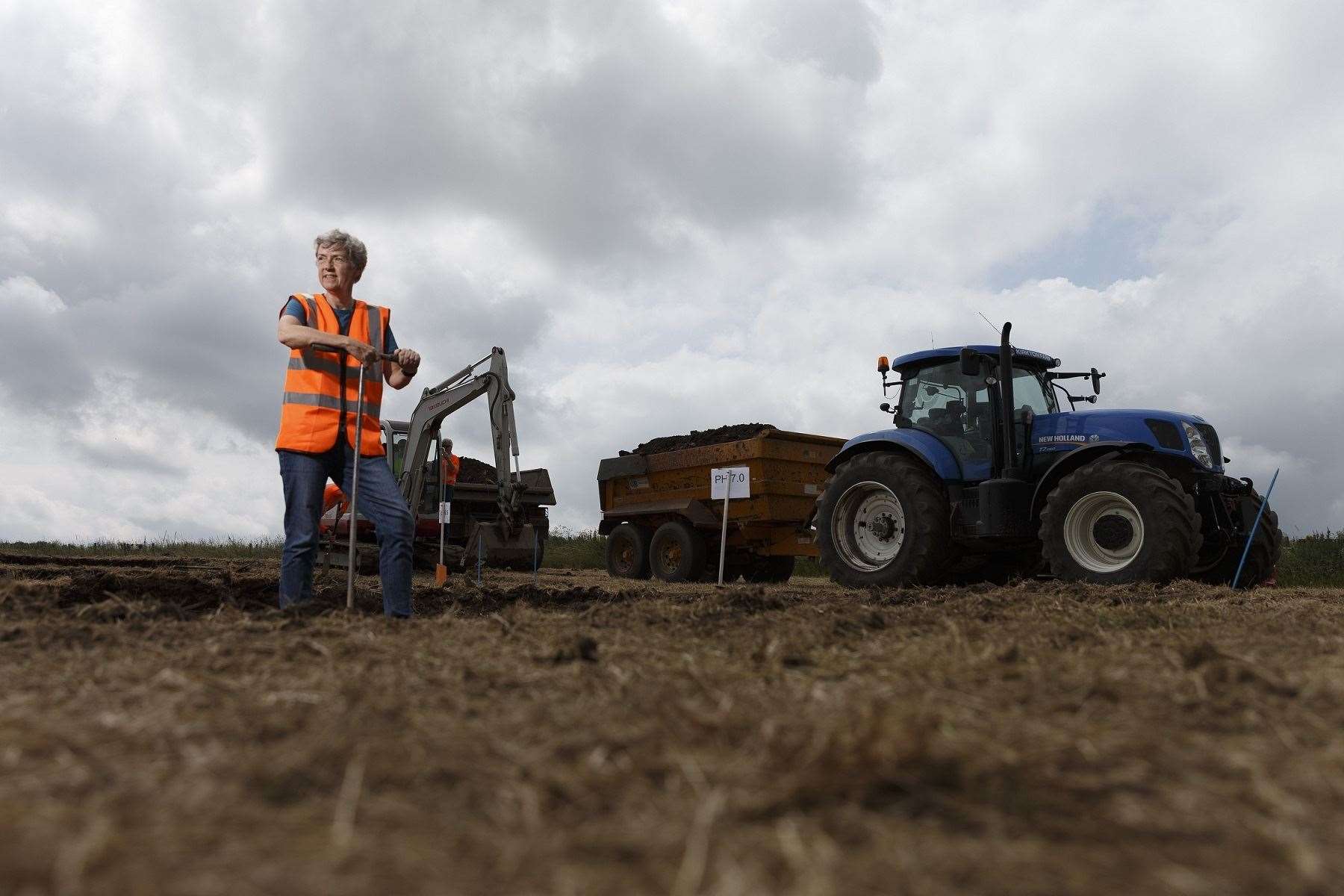 SRUC's Professor Christine Watson at the new research site with the different soils samples. Picture: Ross Johnston/Newsline Media