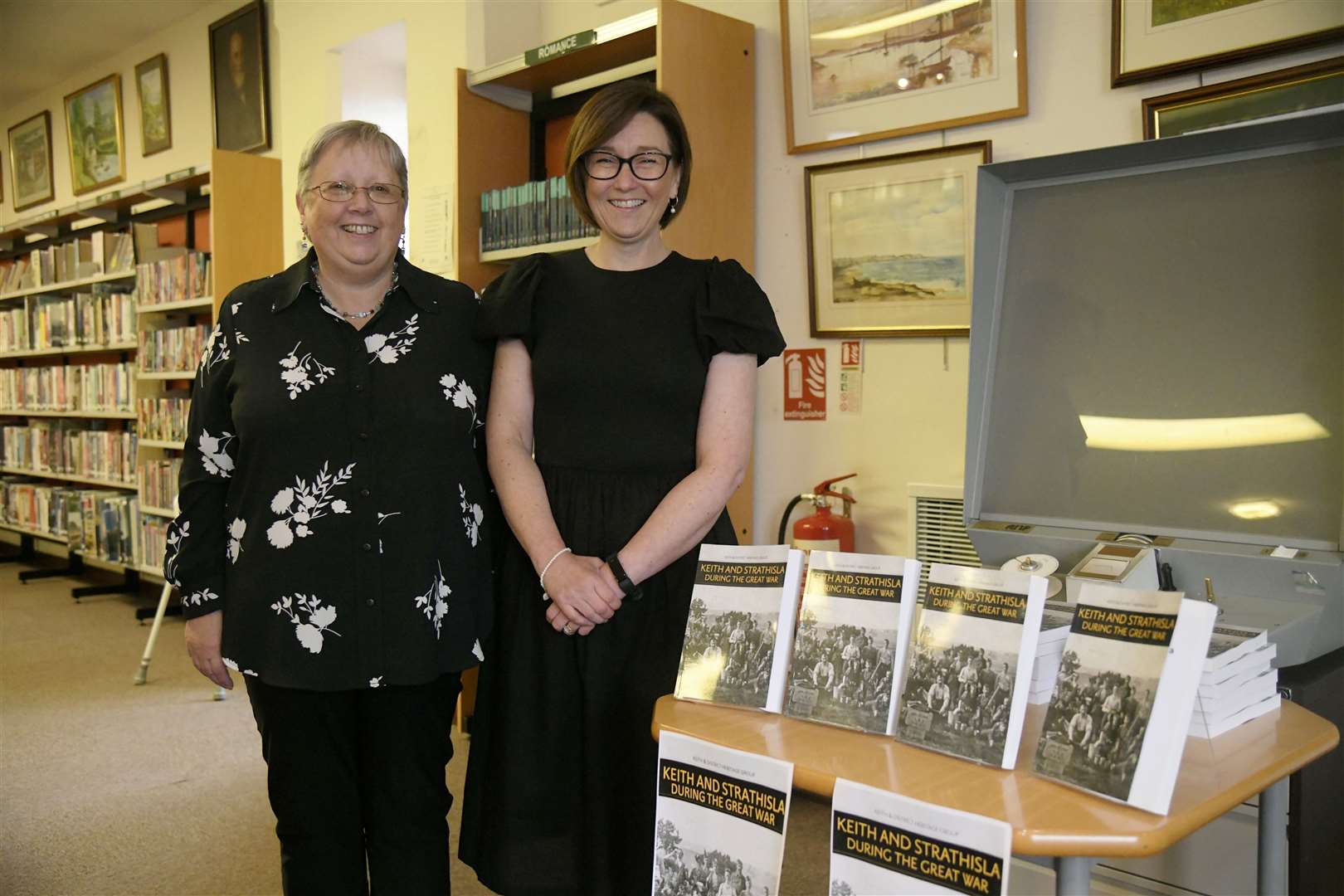 From left: Janice Meldrum (Coordinator for Keith and District Heritage Centre) and Esther Green at the book launch at Keith Library...Picture: Beth Taylor.