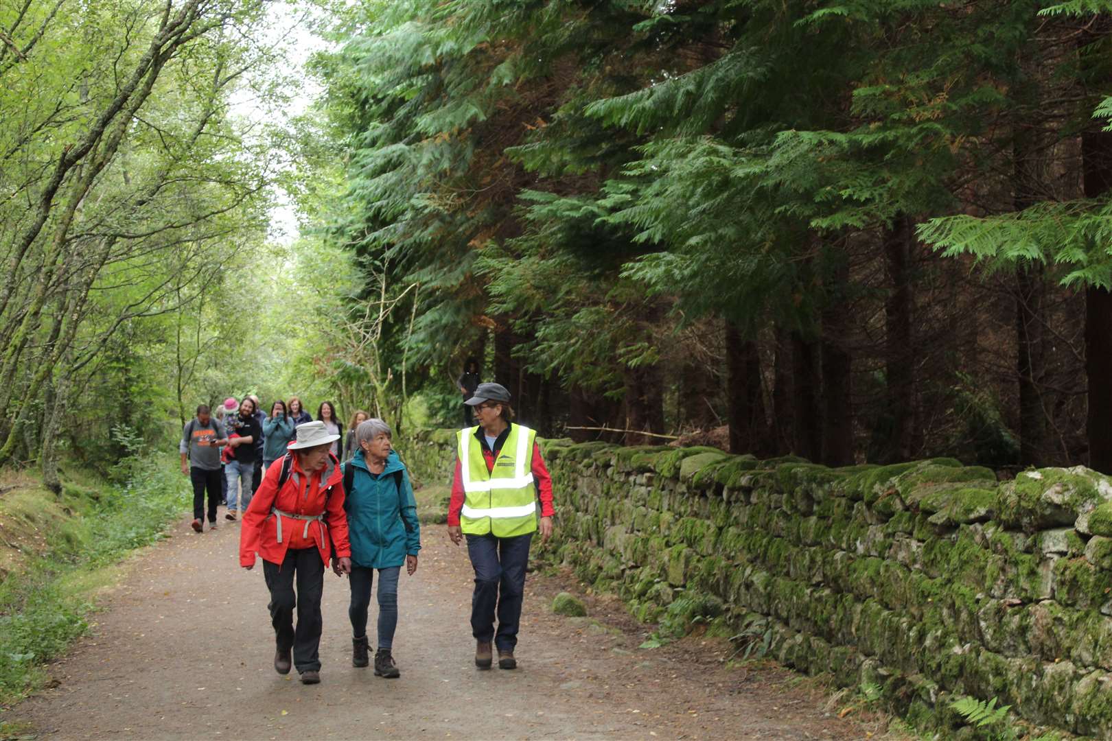Some of the visitors enjoying the sights and sounds along the Colony trail on Bennachie on Saturday. Picture: Griselda McGregor