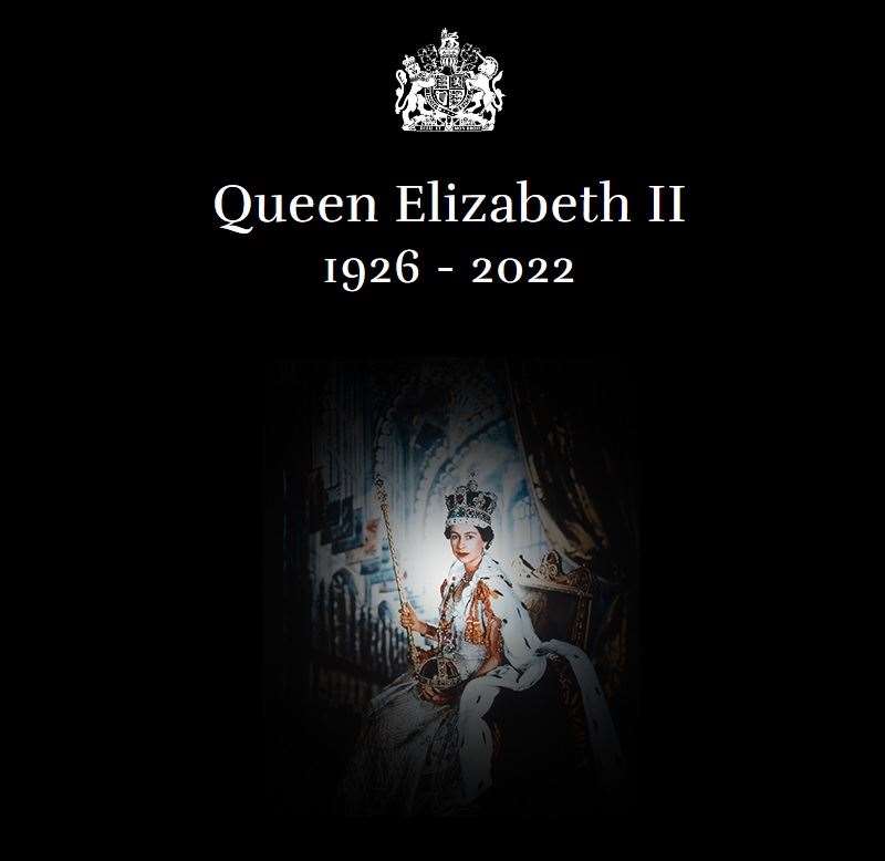 The royal website has been updated following the death of the Queen.