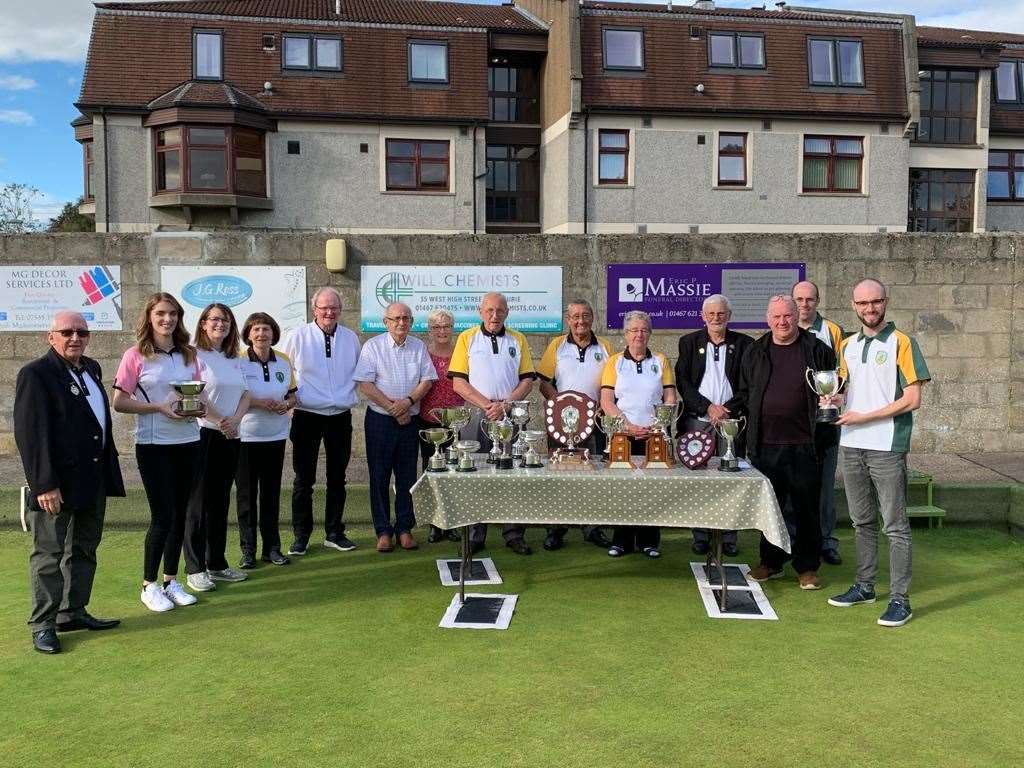 Inverurie Bowling Club's trophy winners.