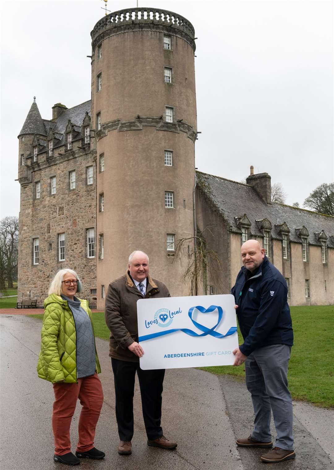 Pictured at the National Trust for Scotland’s Castle Fraser are Cllrs Alan Turner and Isobel Davidson, chair and vice-chair of our Infrastructure Services Committee, with Iain Hawkins, National Trust for Scotland Regional Director for North East