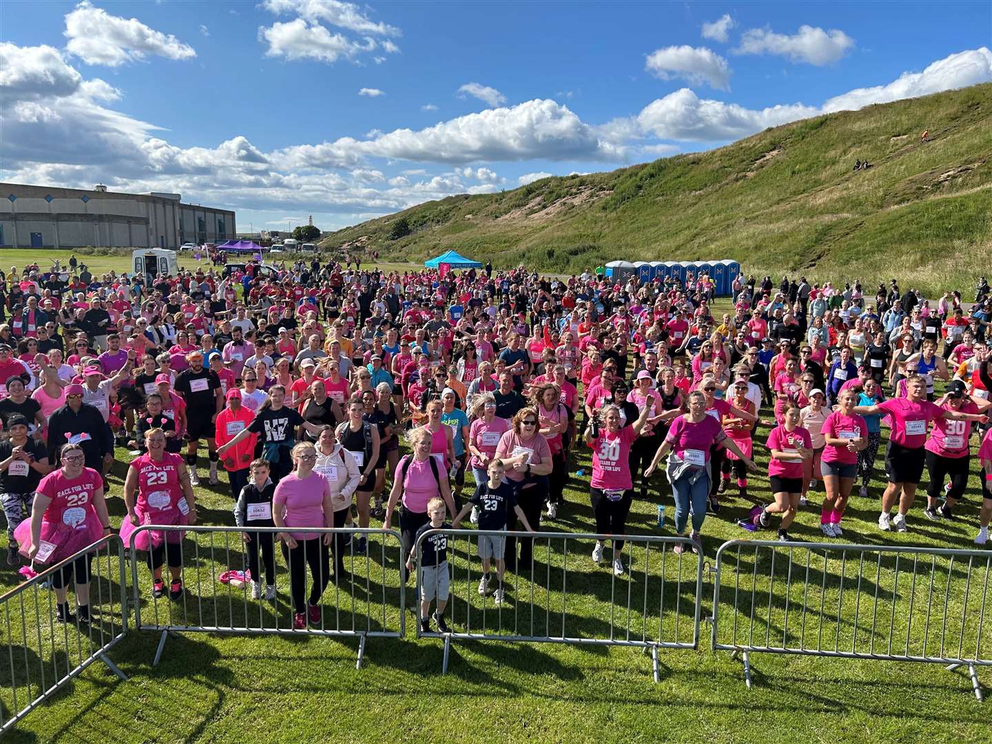 The Warm Up gets underway at the Race for Life Aberdeen.