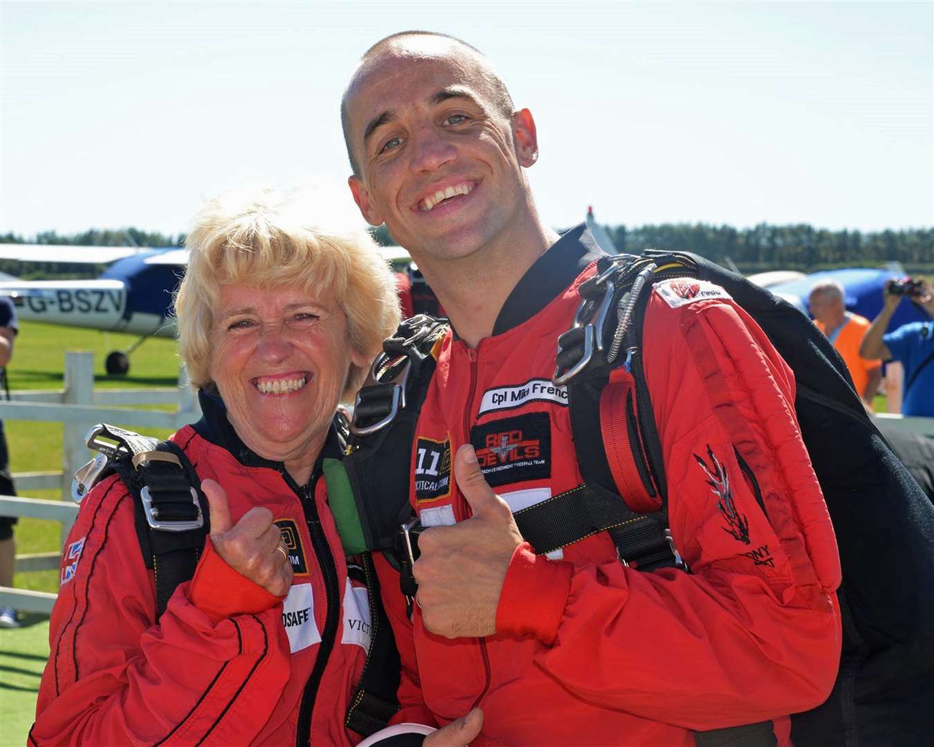 Cherry Lorberg before her previous charity skydive (Cats Protection/PA)