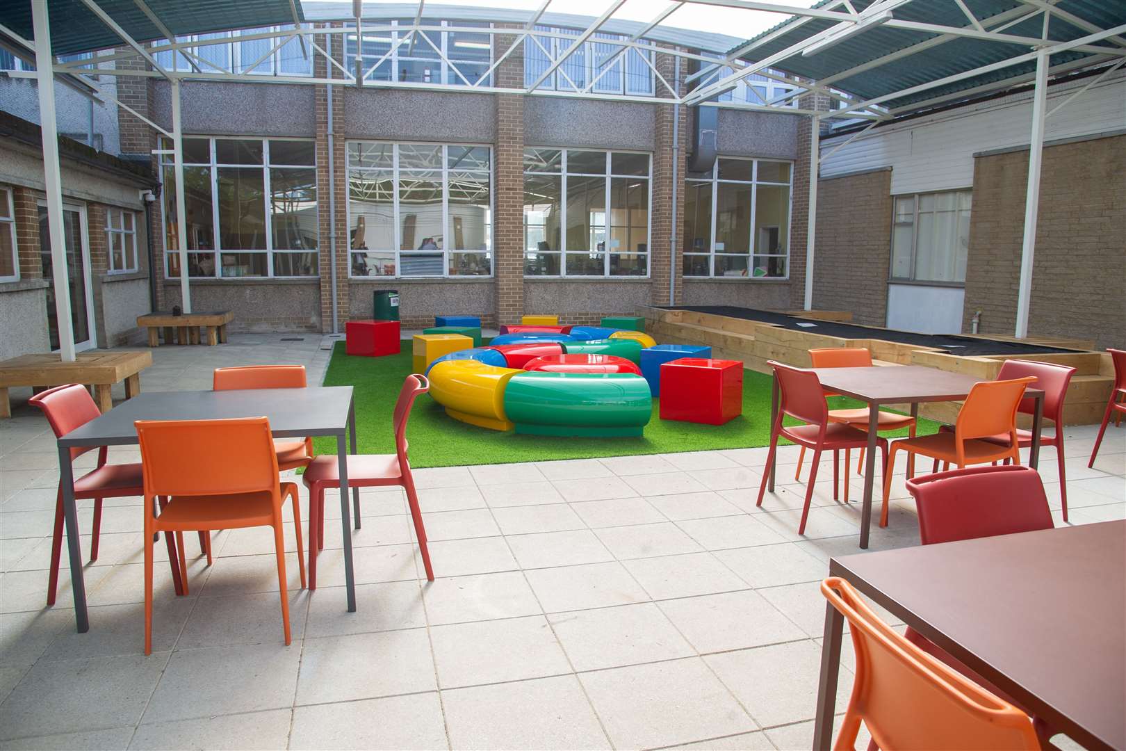 An open, airy space has been created for learning and social use at The Gordon Schools. Picture: Daniel Forsyth.