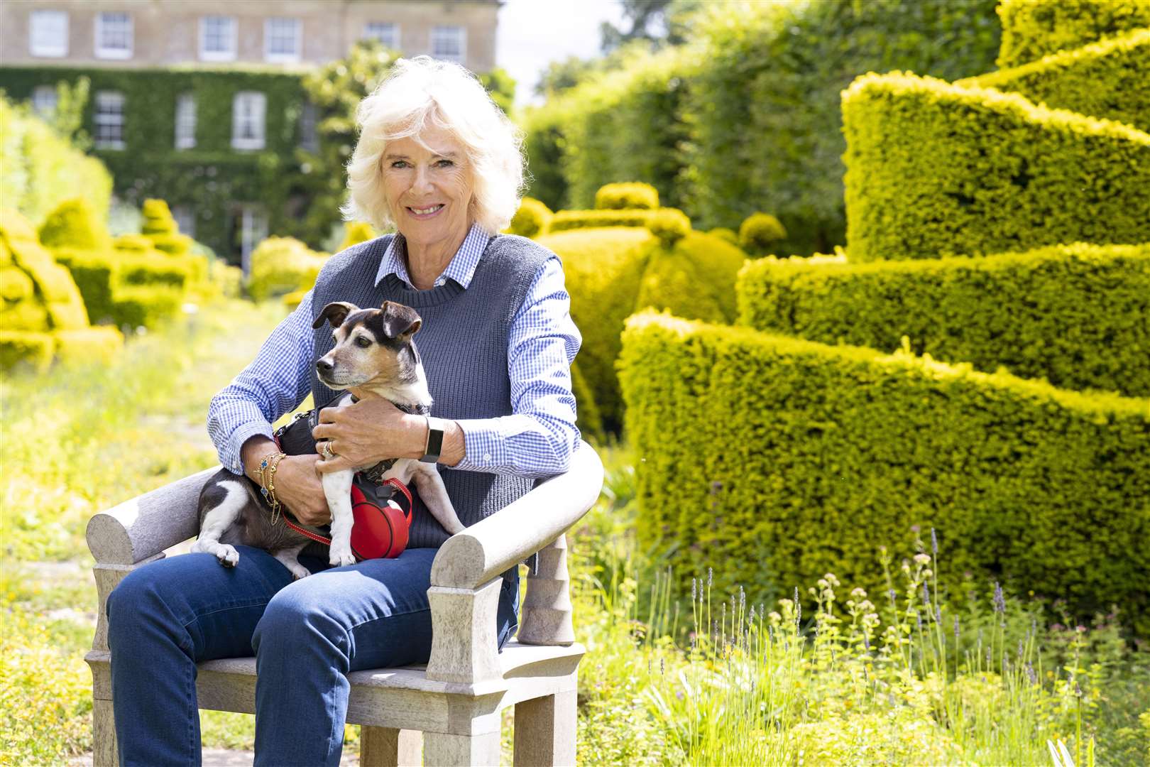 The Duchess of Cornwall with her dog Beth at Highgrove (Harry Page/ITV)