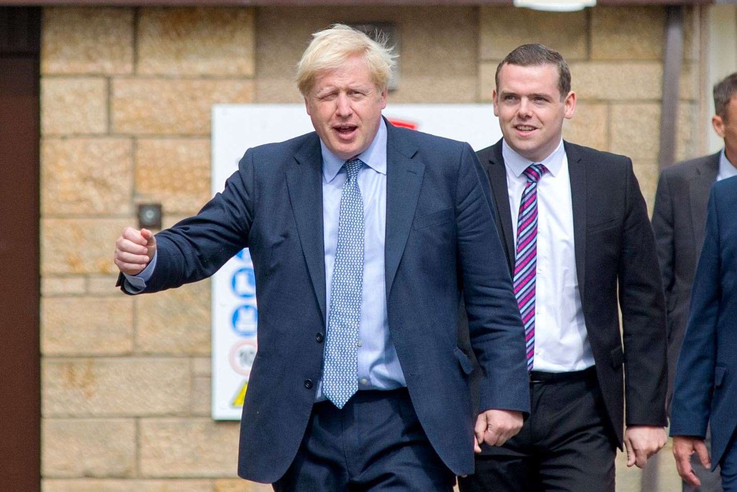 Boris Johnson and Douglas Ross on a visit to Baxters in Fochabers in July 2020. Picture: Daniel Forsyth