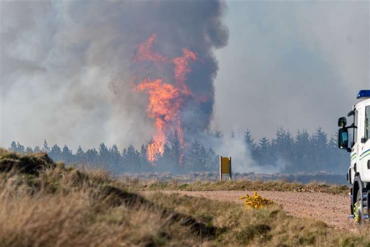 A wildfire at Dunphail, near Logie Steading, in May 2019.