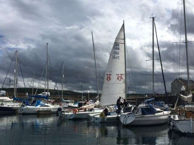 One of the 707 class yachts owned by the sailing club.