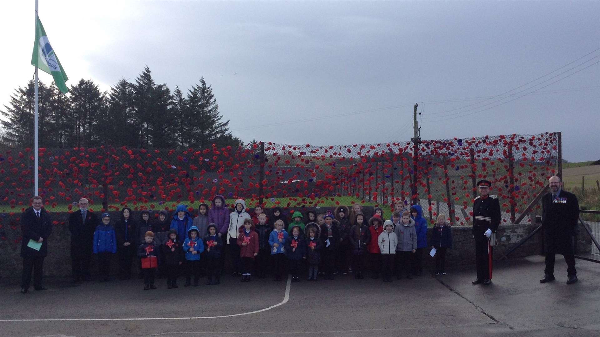 Pupils at Bracoden Primary School take part in a Rememberance Service.