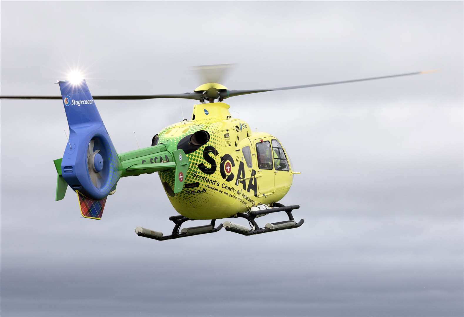 Scotland's Charity Air Ambulance in the air. Picture by Graeme Hart, Perthshire Picture Agency