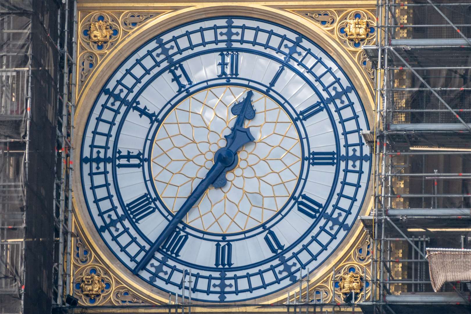 The restored clock hands at the Elizabeth Tower (Stefan Rousseau/PA)