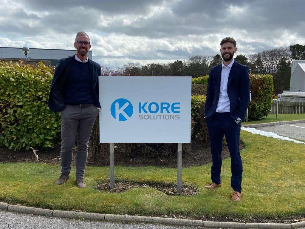 Kore Solutions managing director, Duncan Booth (left) and Aberdeen Cooling Solutions managing director, Ryan Pirie.