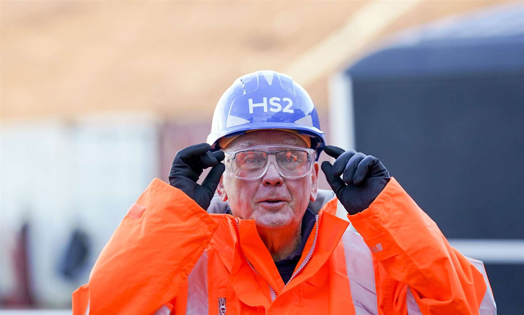 Pete Waterman visited the construction site in Warwickshire (Steve Parsons/PA)
