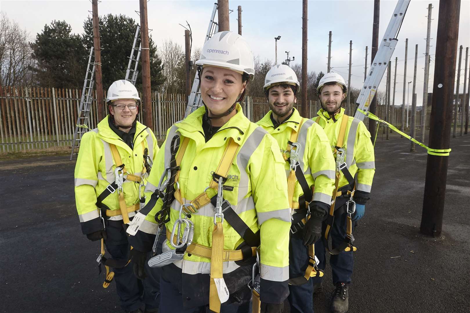 Getting ready to play their part in helping keep the country connected are Openreach apprentices (from left) Shaun Steward, Emily Wardle, Liam Guardascione and James Redman. Picture: Openreach