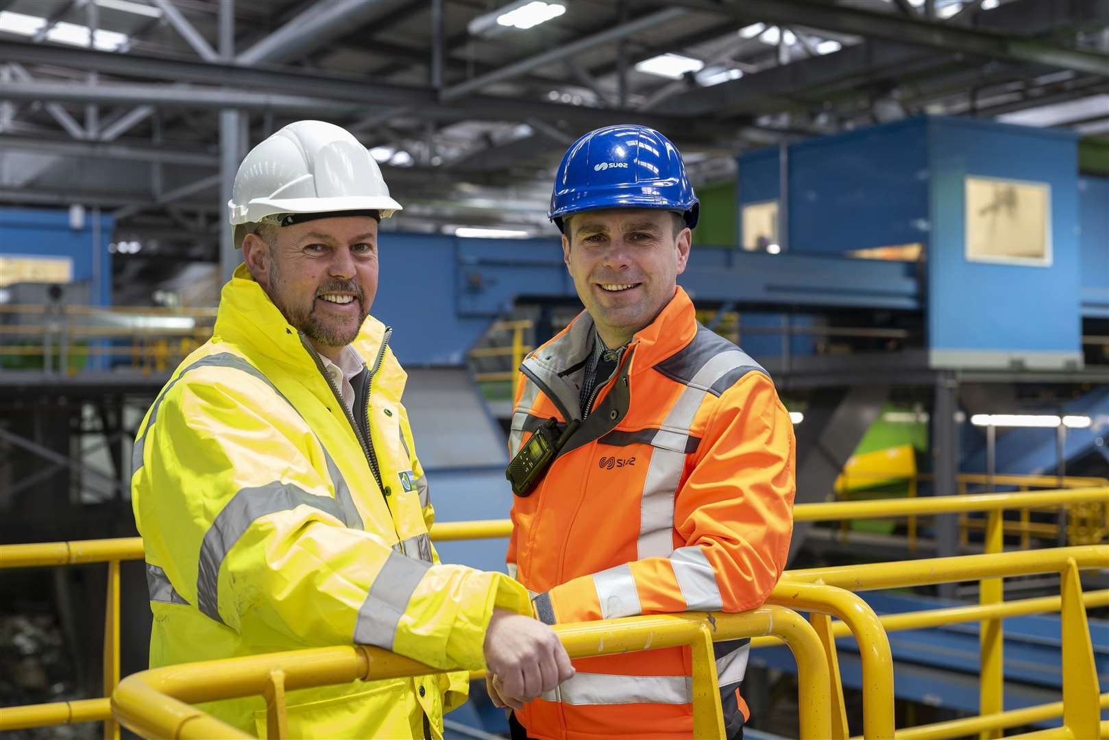 Grant Keenan of Keenan Recycling (left) and Colin Forshaw of SUEZ