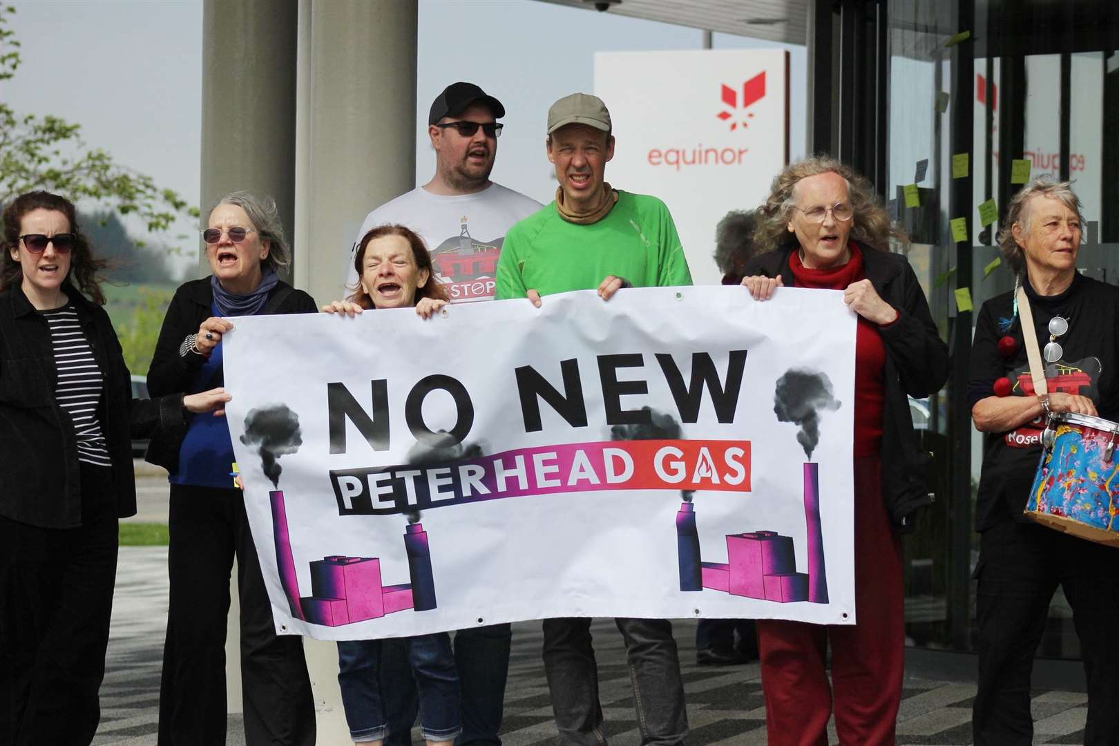 Campaigners took their protest Equinor's headquarters in Aberdeen. Picture: Friends of the Earth Scotland.