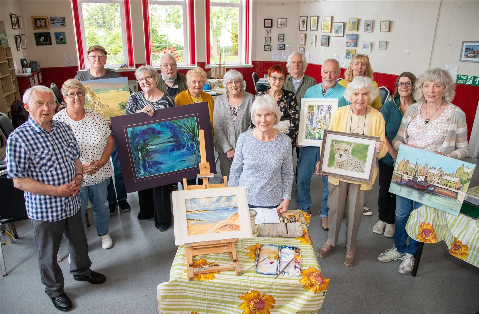 Portgordon Art Group are raring to go ahead of their first exhibition since the pandemic. Picture: Daniel Forsyth