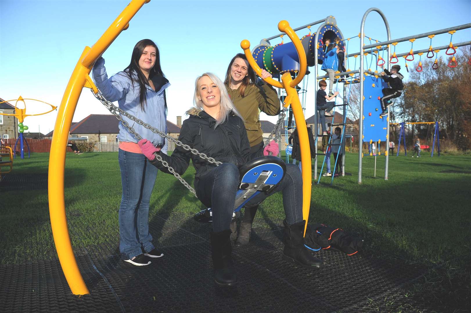 The opening of Well Road Playpark in Buckie in November 2018. Left to right: Michelle Gauld, Rachel Cormack and Gail Imlach. Picture: Eric Cormack